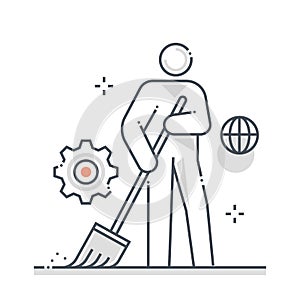 Community service related color line vector icon, illustration
