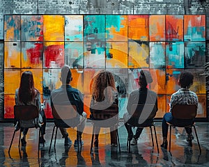A community support group meeting in a local hall photo