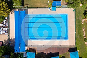 Community swimming Pool with no people due to Corona Virus lockdown.