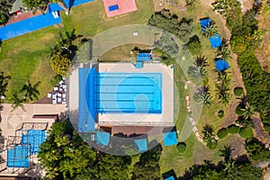 Community swimming Pool with no people due to Corona Virus lockdown.