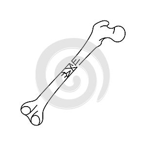 Communuted bone fracture line icon.
