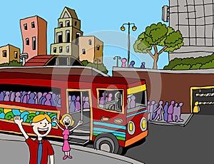 Commuter Bus Riders photo