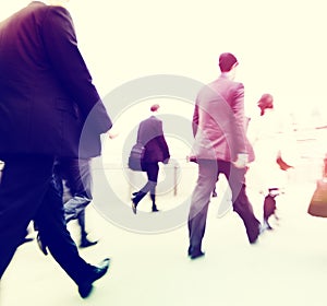 Commuter Business People Commuter Crowd Walking Concept