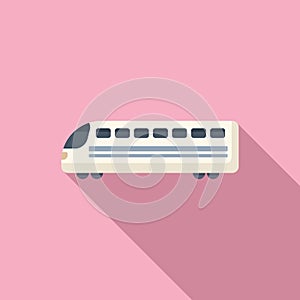 Commuter electric train icon flat vector. High speed transport