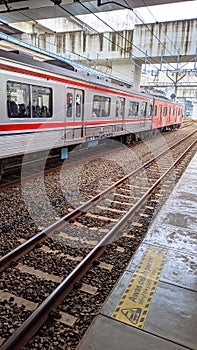 Commuter line transit in manggarai station