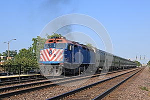 Commuter train approaching photo