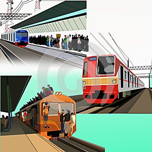Train Commuter Line Station Vector Image