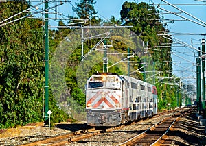 Commuter train in Palo Alto, California