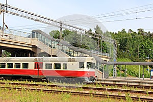 Commuter Train at a Railway Station