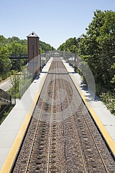 Commuter Train Tracks Station