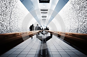 Commuters in the Tube photo