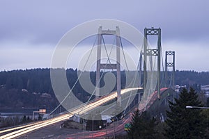 Commutters Travel Back and Forth Tacoma Narrows Bridges Tacoma photo
