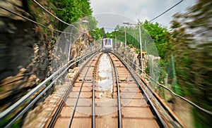 Como Brunate funicular railway in Italy.