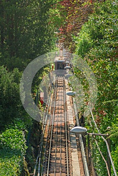 Como Brunate funicular railway in Italy.