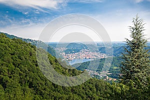 Como city, lake Como, Italy, aerial view