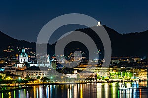 Como and its lakefront by night