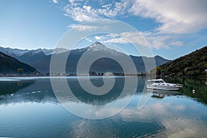 Como lake during autumn near Bellagio, Italy