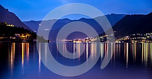 Como lake at blu hour photo