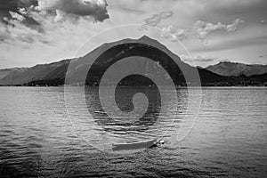 Como lake district black and white image