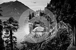 Como lake district black and white image