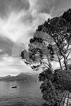Como lake district black and white image