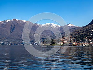 Como - Panoramic view from a boat of city and lake of Como, Lomardy, Italy, Europe