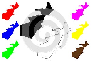 Comodoro Rivadavia city (Argentine Republic, Argentina) map vector illustration, photo