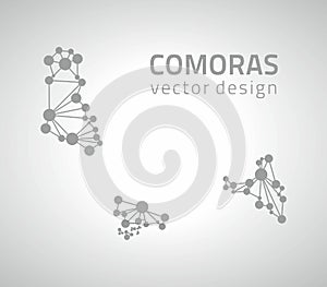 Comoros dot outline grey vector modern map