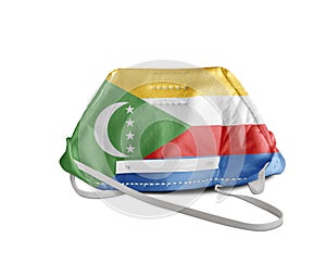 Comoros flag on anti pollution mask medical protection