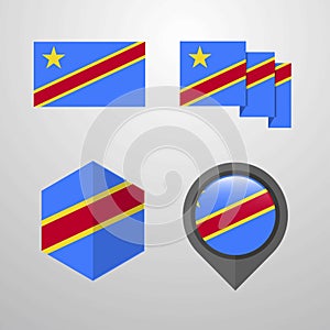 Comoros flag design set vector