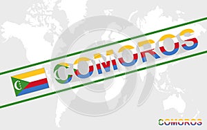 Comoros map flag and text illustration