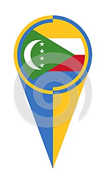 Comoros Map Pointer Location Flag