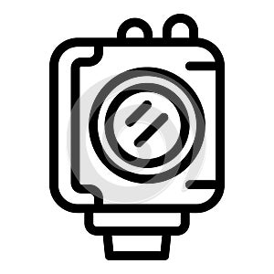 Compact action camera icon outline vector. Adventure shooting apparatus