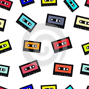 Compact audio cassette tape seamless background