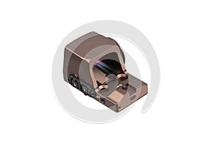 Close-up of a firearm red dot