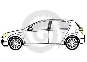 Compact car line art