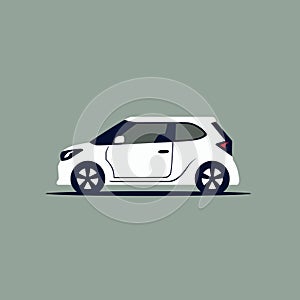 Compact city car icon. Side View. Vector illustration