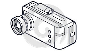 Compact Digital Camera Hand-Drawn Vector Illustration, vector design Generative AI