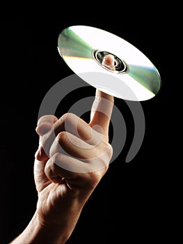 Compact disc hand.