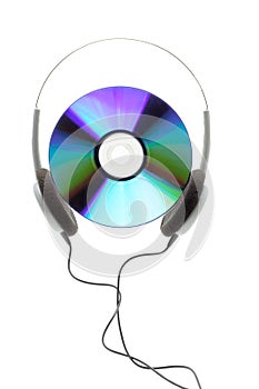 Compact disc and headphone photo