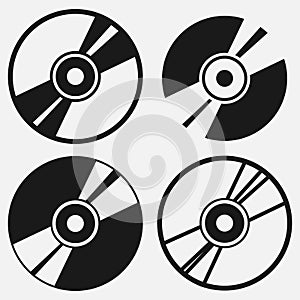 Compact disc icon set.
