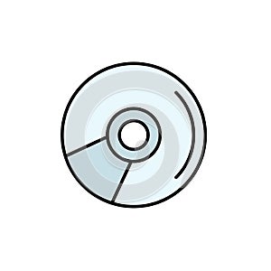 Compact disc flat vector icon sign symbol