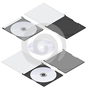 Compact disc isometric detailed set photo