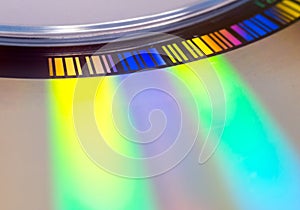 Compact disc macro, barcode detail.