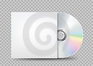 Compact disc white cover transparent