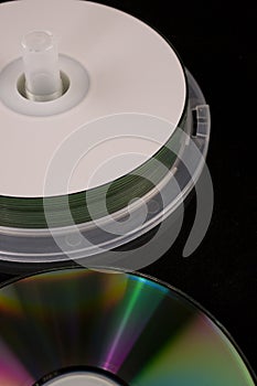 Compact discs close up