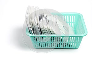 Compact Discs in Plastic Basket