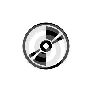 Compact Disk, Blu-ray, CD or DVD. Flat Vector Icon illustration. Simple black symbol on white background. Compact Disk, Blu-ray,