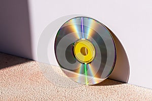 Compact disk closeup.