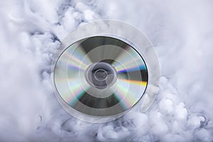 Compact disk. Sound cloud. Conceptual image